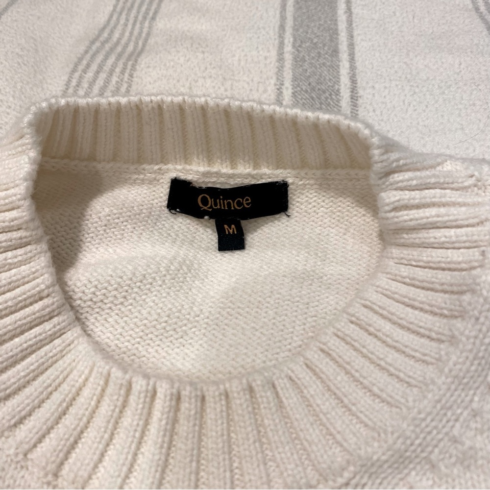 Quince Monogrammed 100% Organic Cotton Boyfriend Crew Sweater - Picture 3 of 5